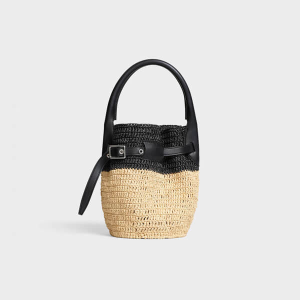 【新作 日本未入荷】セリーヌ かごバッグ コピー ラフィア&カーフ 2WAY